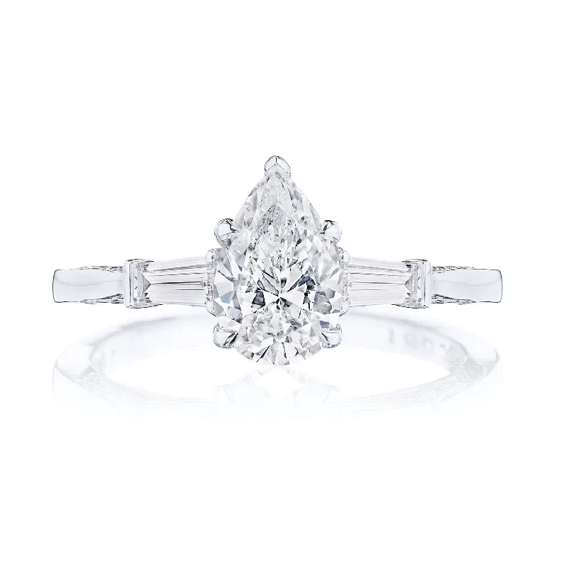 Ladies Engagement Rings with Herderite Spark-Simply TACORI | Pear 3-Stone Engagement Ring 2669PS85X55