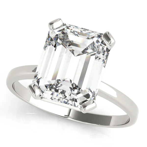 Ladies Engagement Rings Delicate Spark-14K Emerald Cut Solitaire Engagement Ring