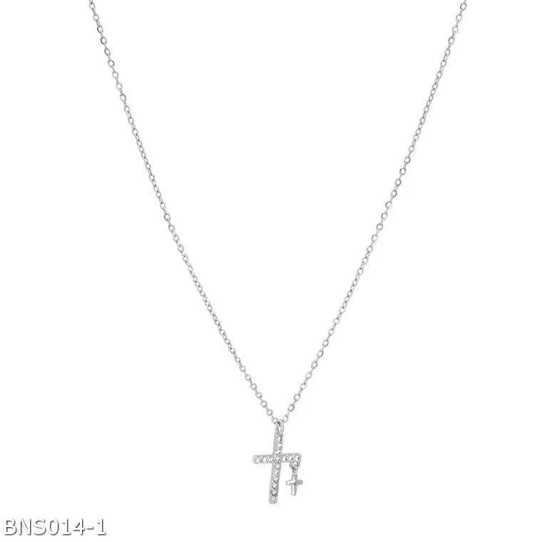 Ladies Necklaces with Silver Spark-Minimalist geometric cross zircon necklace