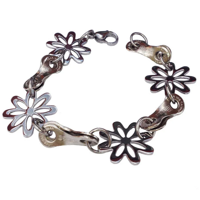 Ladies Moonstone Glow Bracelets -Stainless Steel Daisy Chain Bracelet