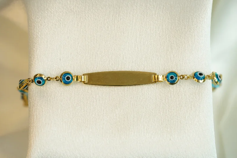 Ladies Lapis Lazuli Bracelets -14k Blue Eye ID Bracelet