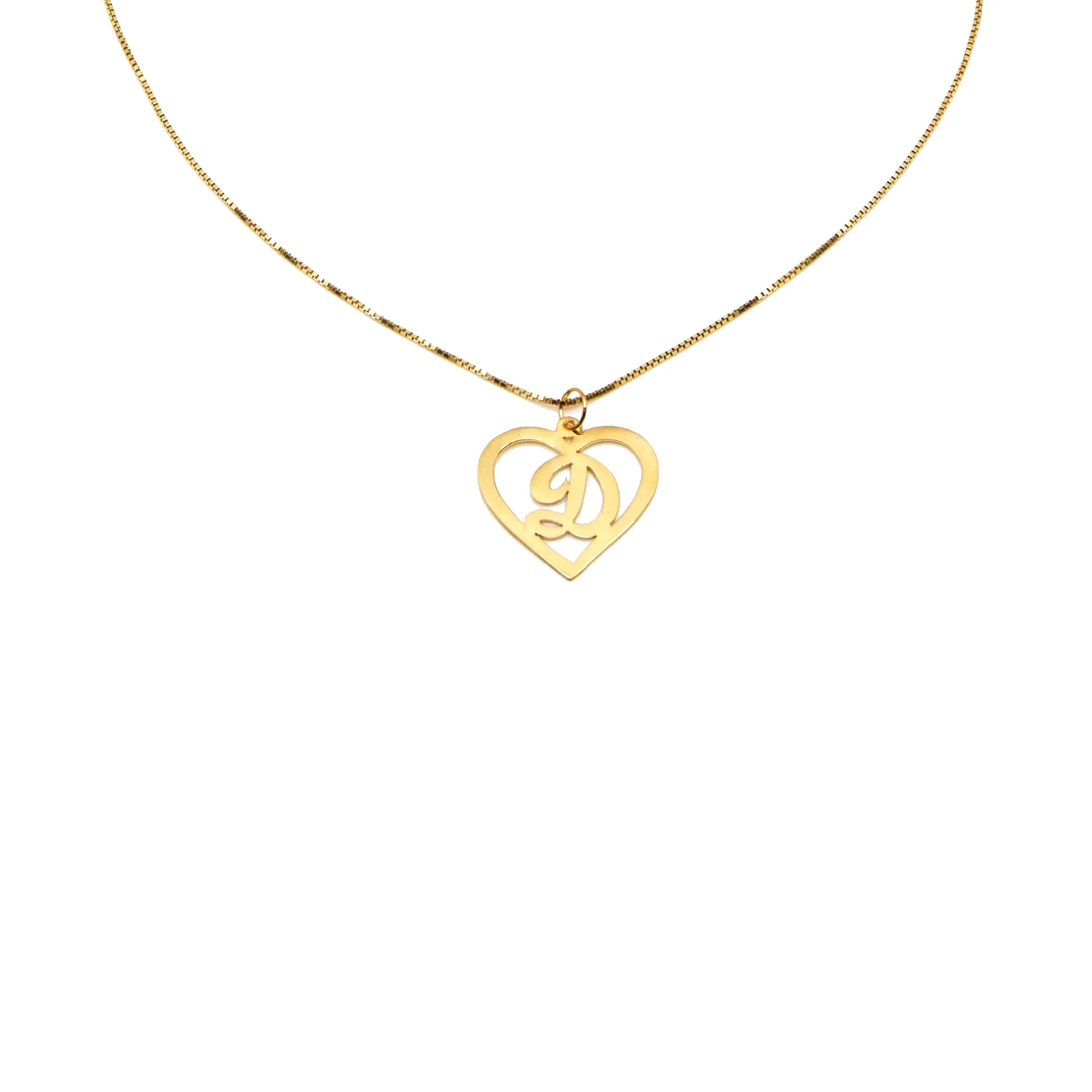 Ladies Necklaces for Bride Glow-THE CUTOUT SCRIPT HEART PENDANT NECKLACE