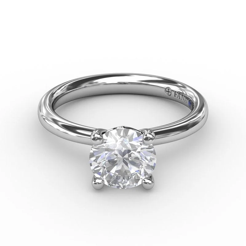 Ladies Engagement Rings with Sphalerite Glow-Timeless Round Cut Solitaire Engagement Ring S3933