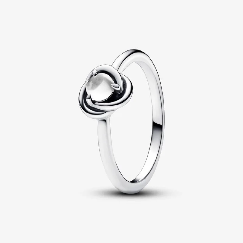 Ladies Pear Cut Rings -PANDORA : April Clear Eternity Circle Ring - Clear