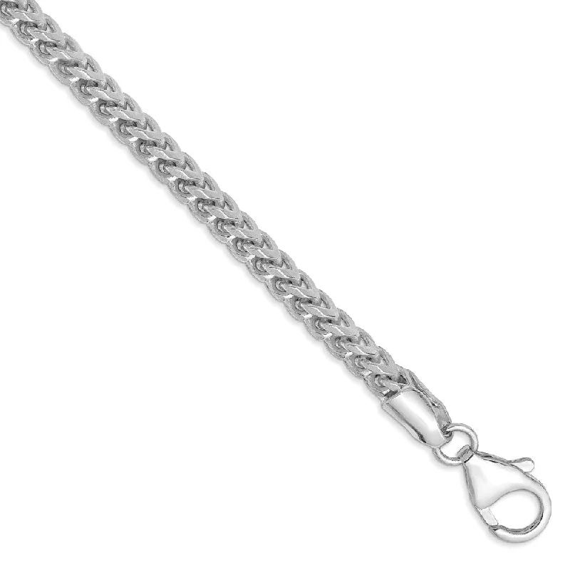 Ladies Joyful Sparkle Bracelets -3mm, 14k White Gold, Solid Franco Chain Anklet or Bracelet