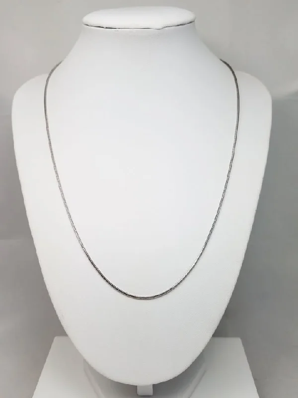 Ladies Necklaces with Cloud Drop-New 19.5" Solid 14k White Gold Snake Chain Necklace Italy