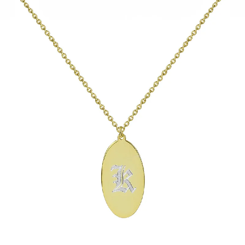 Ladies Necklaces with Arrow Drop-THE ENGRAVED OVAL PENDANT NECKLACE (CHAPTER II BY GREG YÜNA X THE M JEWELERS)