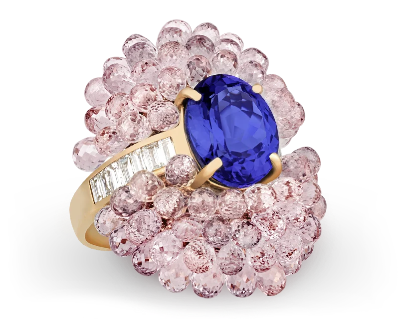 Ladies Antique Rings -Tanzanite and Pink Sapphire Cocktail Ring