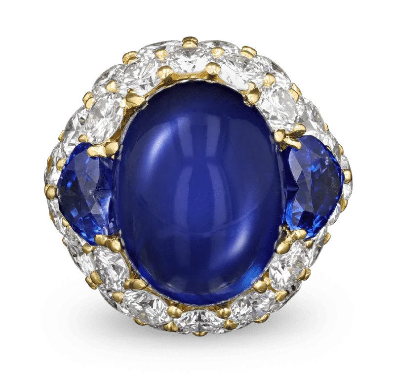 Ladies Fairy Rings -Cabochon Sapphire Ring, 23.78 carats