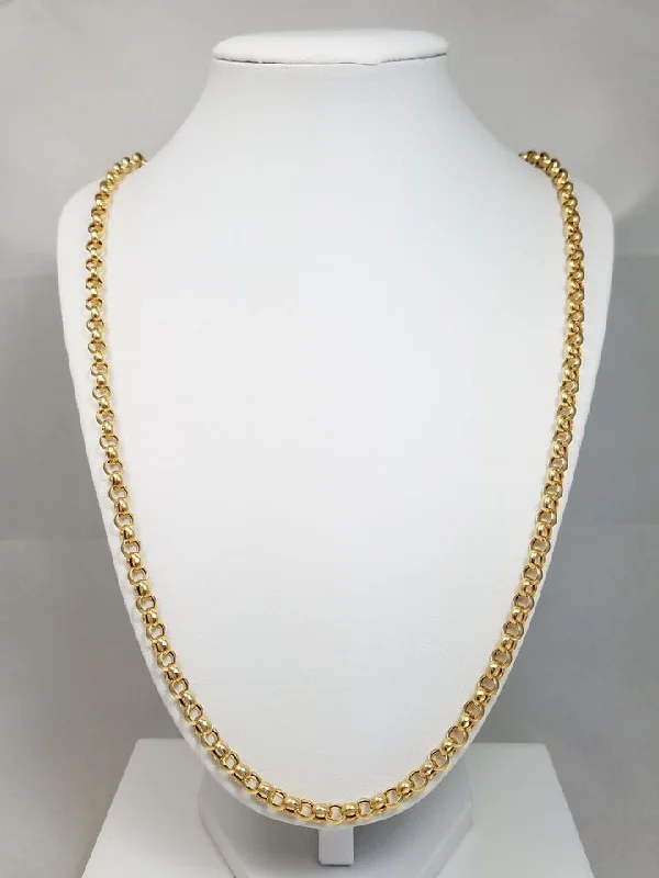 Ladies Necklaces with Anchor Shine-Sophisticated 26.5" 18k Yellow Gold Rolo Link Chain Necklace