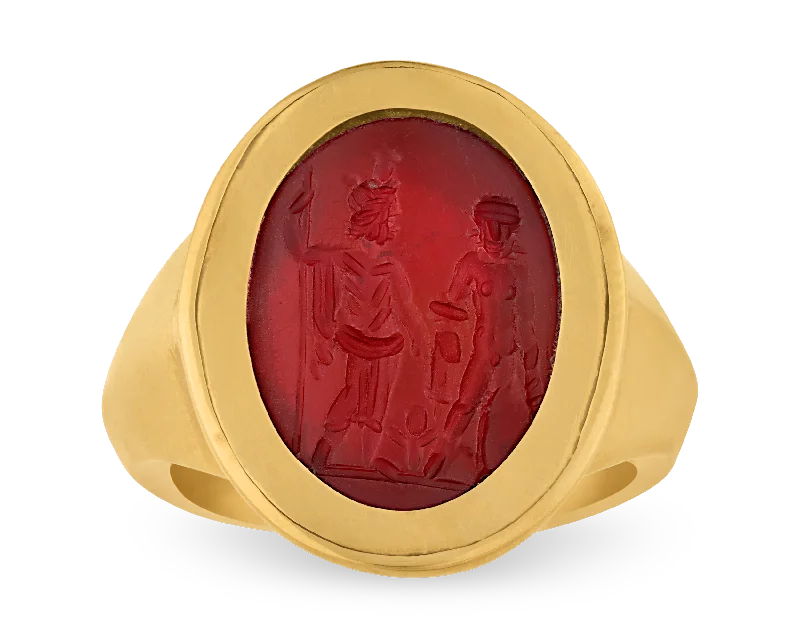 Ladies Joy Rings -Roman Intaglio Carnelian Ring