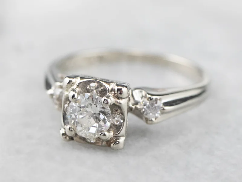 Ladies Engagement Rings Custom Spark-Retro Old Mine Cut Diamond Engagement Ring