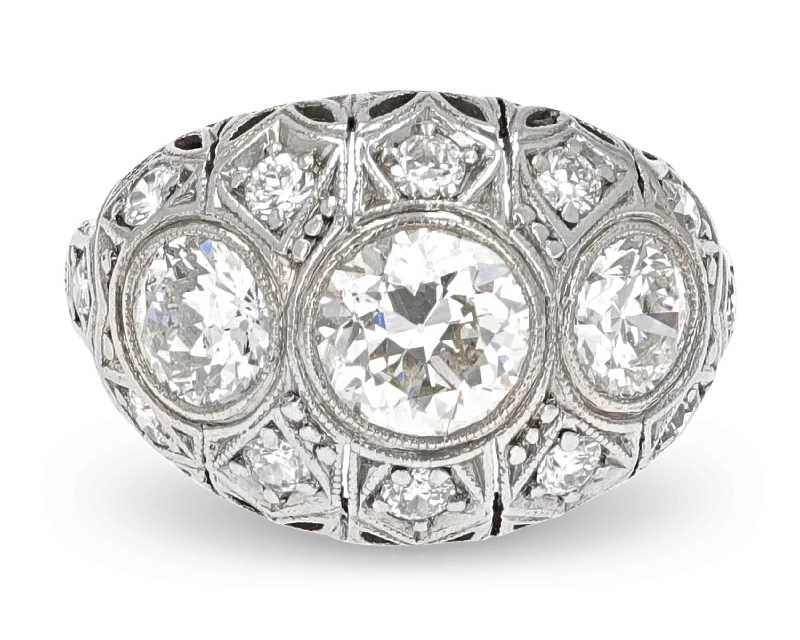 Ladies Delicate Rings -Art Deco Diamond Ring