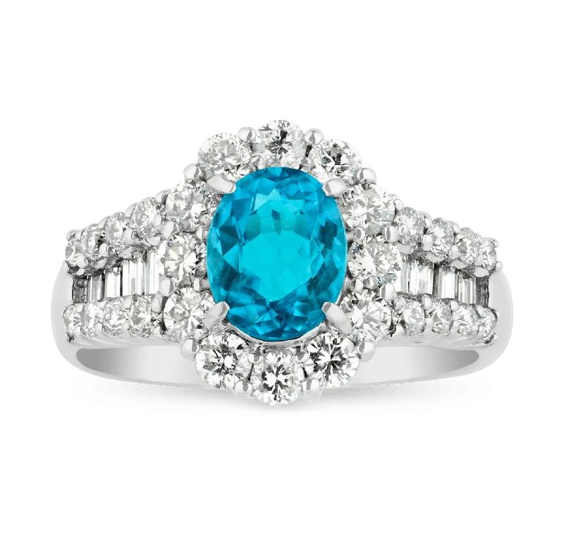 Ladies Friendship Rings -Brazilian Paraiba Ring, 1.01 carats