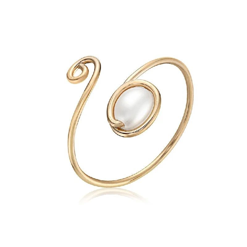 Ladies 14K Gold Rings -Ronaldo Jewelry : Pearl of My Heart Ring in Gold