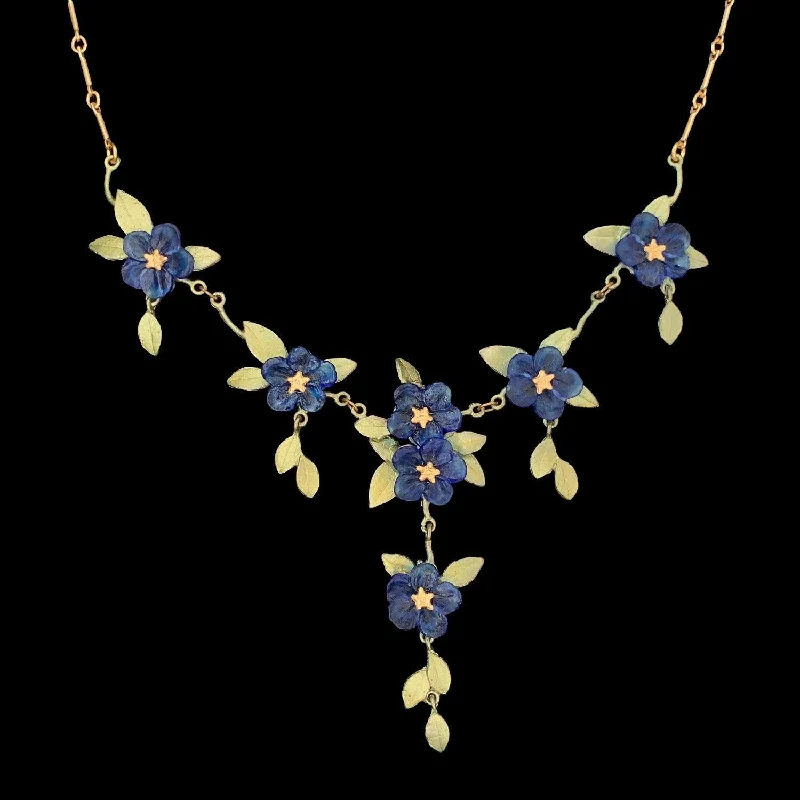 Ladies Necklaces with Blue Chalcanthite-Blue-Eyed Mary Necklace