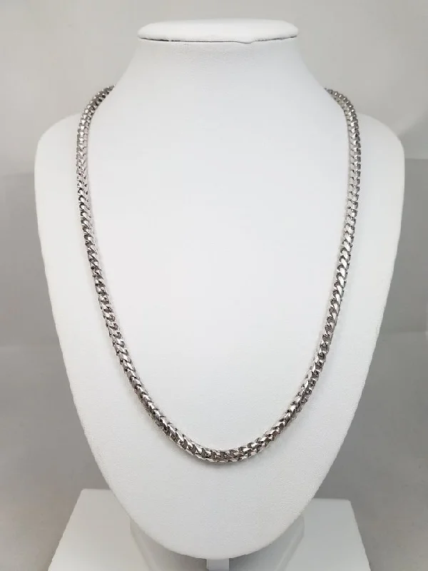 Ladies Necklaces Vintage Glow-Killer 20.5" Solid 13k White Gold Franco Link Chain Necklace