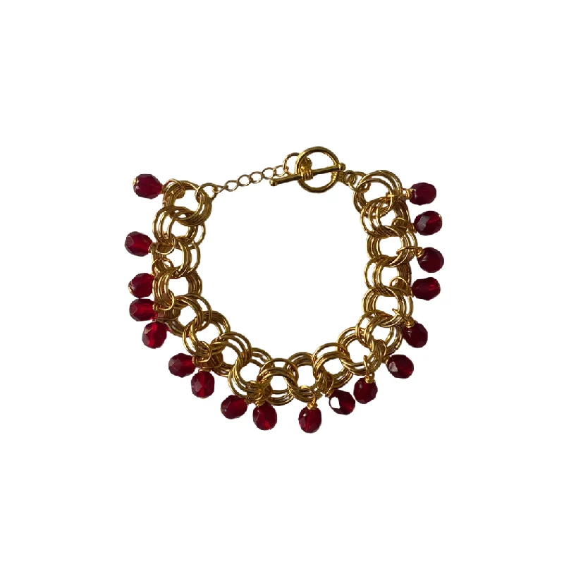 Ladies Valentine’s Gift Bracelets -The Donna Bracelet in Garnet Red