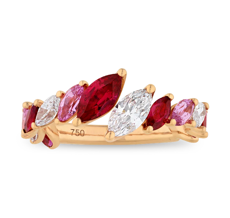 Ladies Energy Rings -Ruby, Pink Sapphire and Diamond Ring