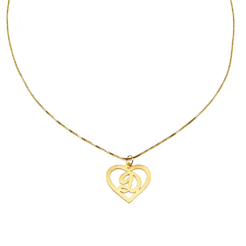 Ladies Necklaces Creative Edge-THE CUTOUT SCRIPT HEART PENDANT NECKLACE