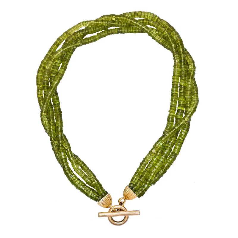 Ladies Necklaces Luxe Vibe-Toggle Necklace - Peridot and Diamond