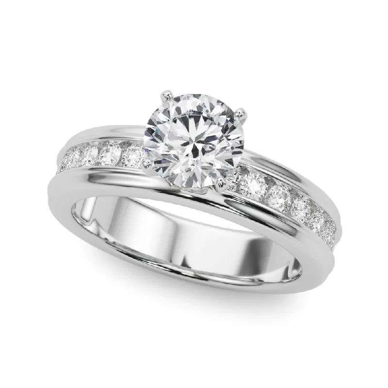 Ladies Engagement Rings Seven Spark-14K Channel Set Engagement Ring