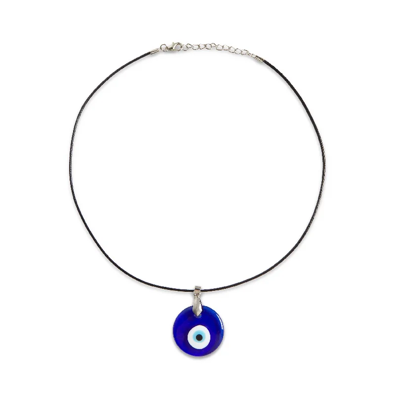 Ladies Necklaces with Rose Tourmaline-THE MEDIUM BLUE ACRYLIC EVIL PENDANT NECKLACE