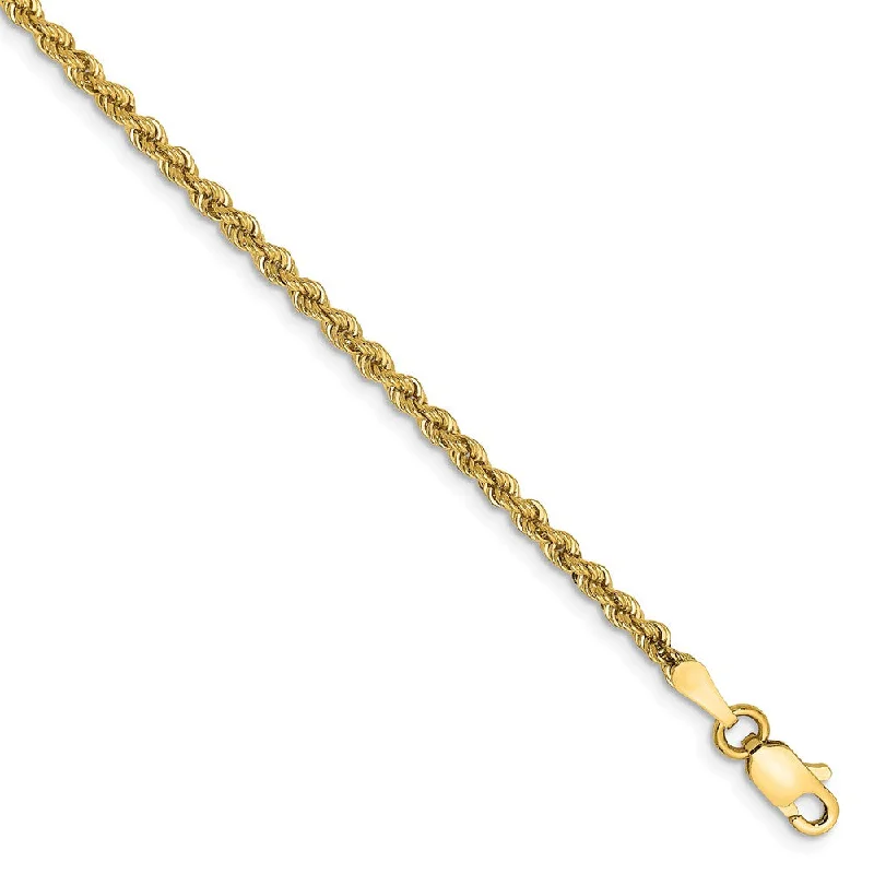 Ladies Silk Thread Bracelets -2.25mm, 14k Yellow Gold, Handmade Solid Rope Chain Anklet or Bracelet