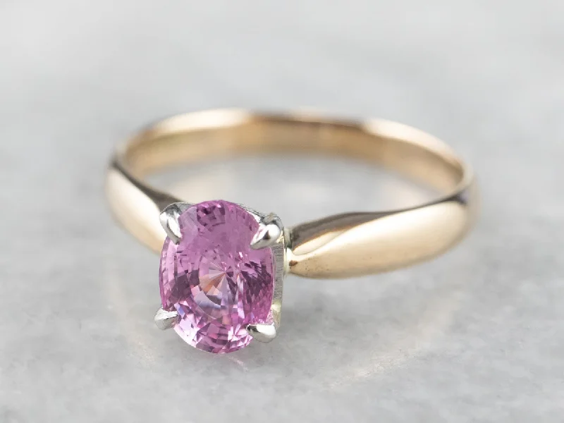 Ladies Engagement Rings Statement Spark-Pink Sapphire Solitaire Engagement Ring