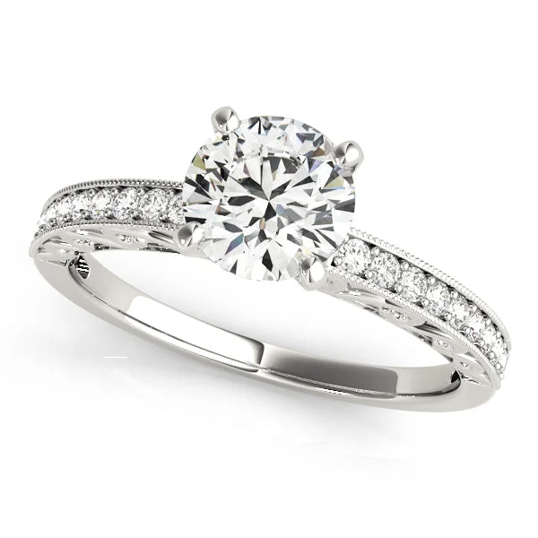 Ladies Engagement Rings Bold Glow-14K Antique Style Vintage Engagement Ring