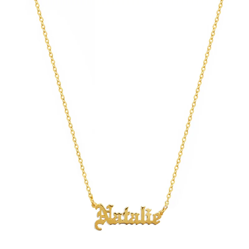 Ladies Necklaces for Mom Spark-THE GOTHIC NAMEPLATE NECKLACE