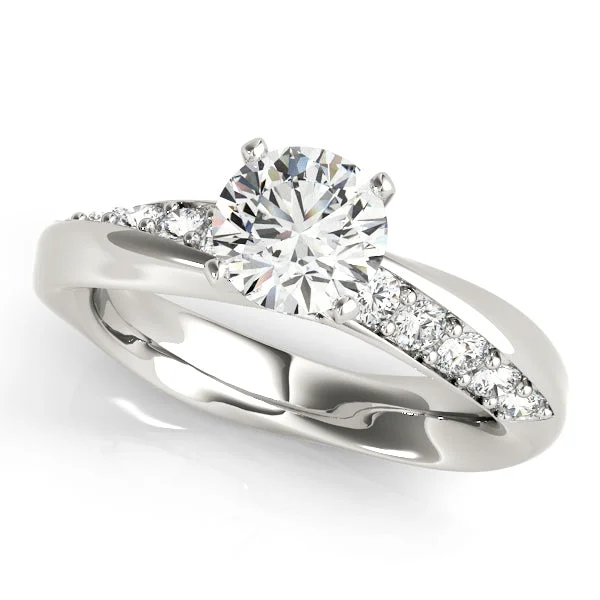 Ladies Engagement Rings Cross Shine-14K Channel Set Twist Engagement Ring