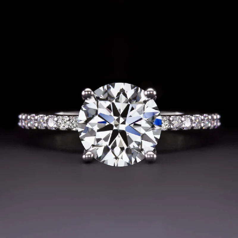 Ladies Engagement Rings Artisan Glow-1.5 CARAT LAB CREATED DIAMOND ENGAGEMENT RING CERTIFIED F VS2 EXCELLENT ROUND