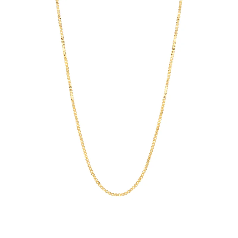 Ladies Necklaces with Deep Lapis-The 2mm Box Chain Necklace