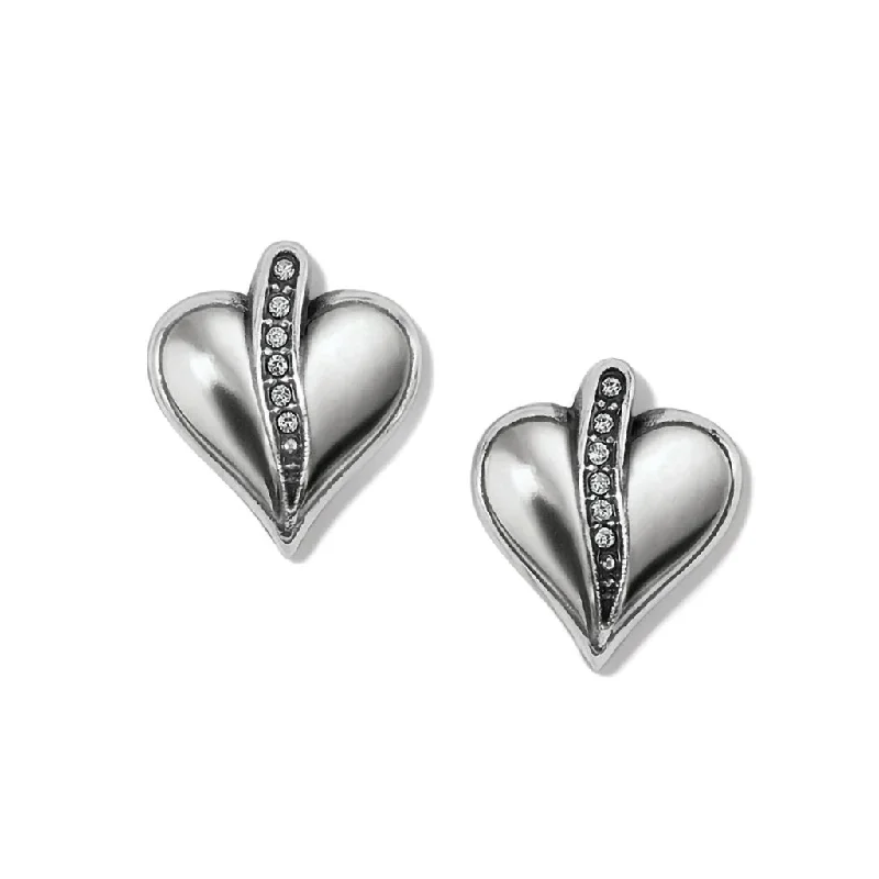 Ladies Earrings for Bestie Spark-Brighton : Precious Heart Post Earrings