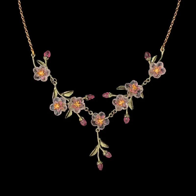 Ladies Necklaces with Forest Jade-Peach Blossom Necklace