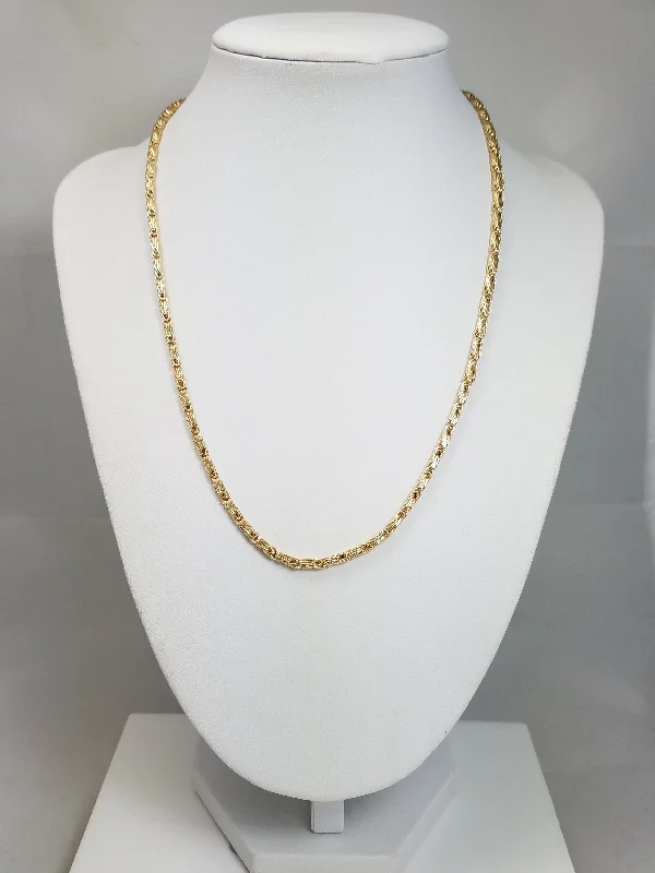 Ladies Necklaces with Teardrop Glow-Fancy Link 14k Yellow Gold 18" Necklace