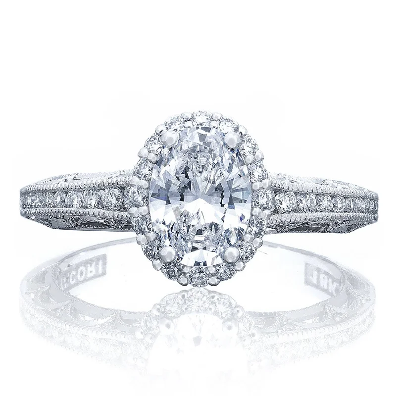 Ladies Engagement Rings with Xenotime Spark-Reverse Crescent | Oval Bloom Engagement Ring 2618OV75X55