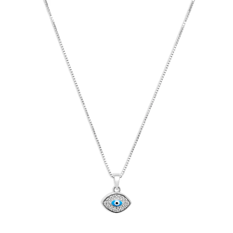 Ladies Necklaces with Navy Sodalite-THE SINGLE EVIL EYE NECKLACE