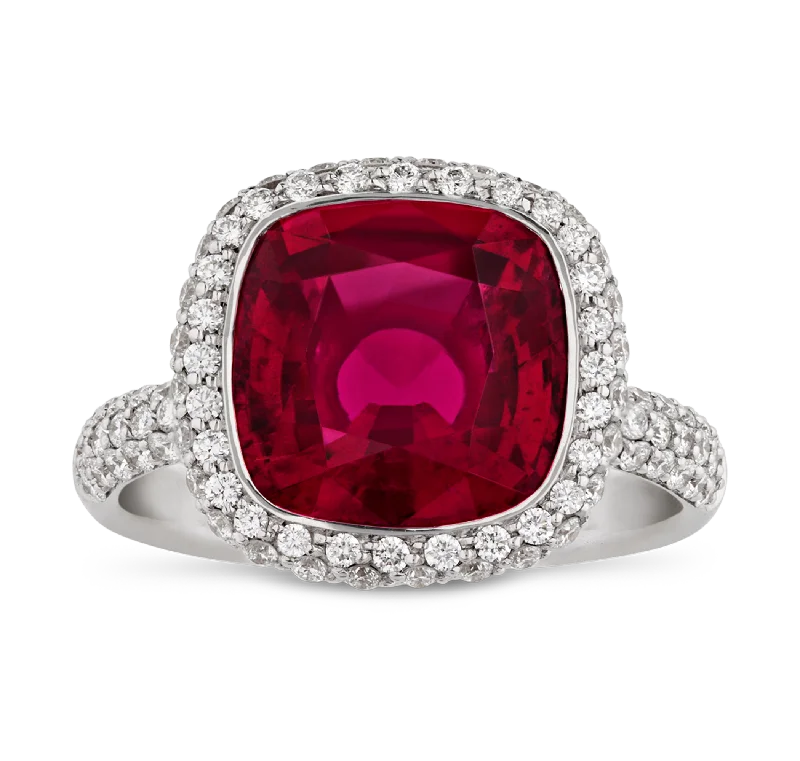 Ladies Vibrant Rings -Rubellite Ring, 4.12 carats