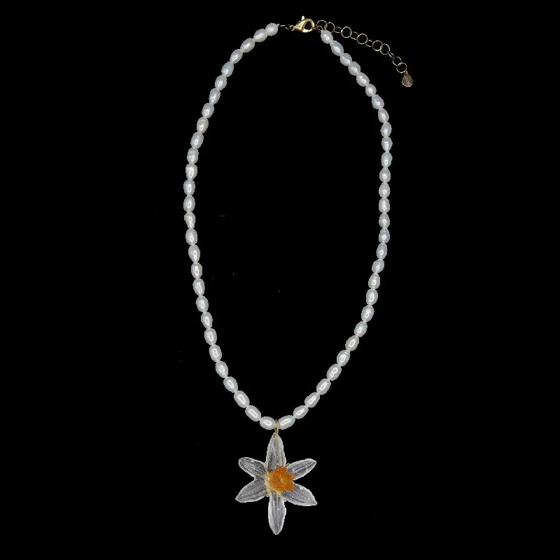 Ladies Necklaces with Crystal Glow-Daffodil Necklace