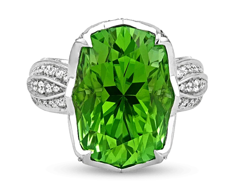 Ladies Engagement Rings -Kat Florence Neon Tourmaline Ring, 17.12 Carats