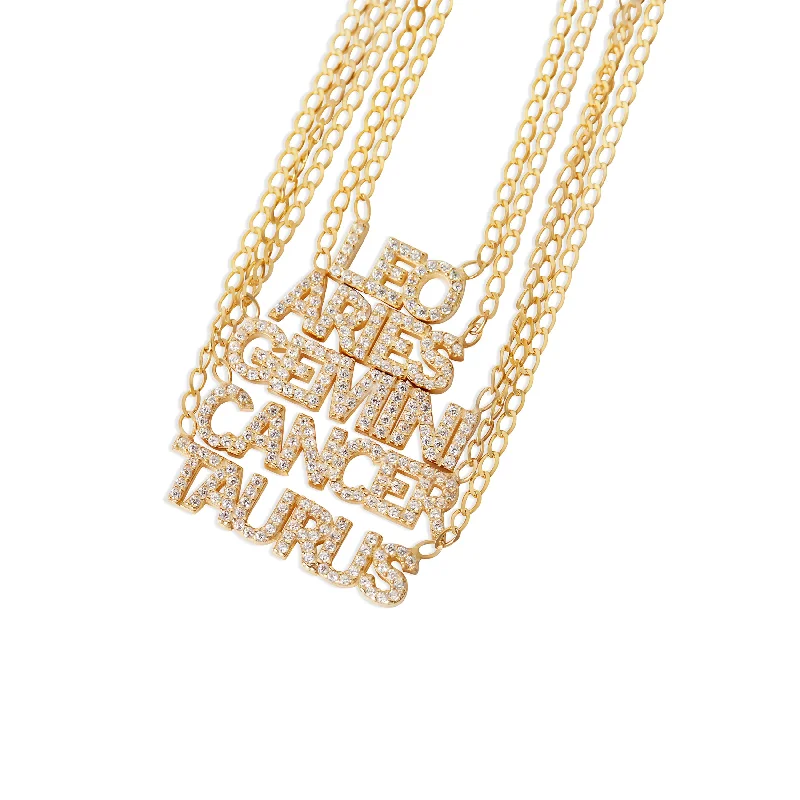 Ladies Necklaces for Travel Spark-THE ICED OUT ZODIAC NECKLACE