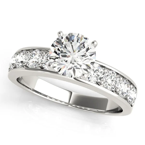 Ladies Engagement Rings Marquise Spark-14K Channel / Prong Engagement Ring