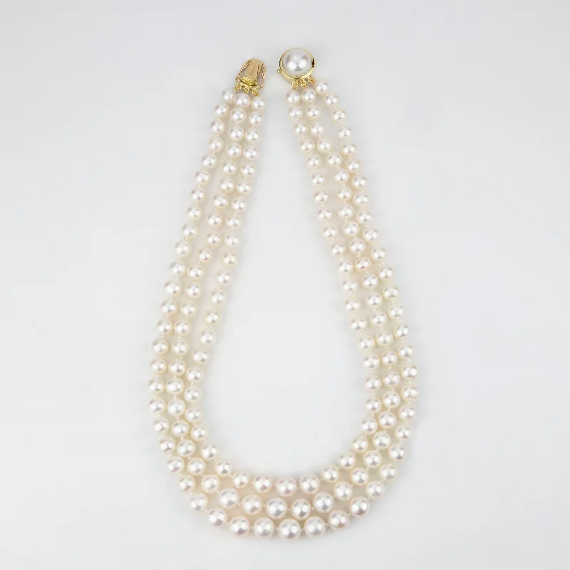 Ladies Necklaces for Photo Love-Necklace - Freshwater Pearls With Pearl Clasp