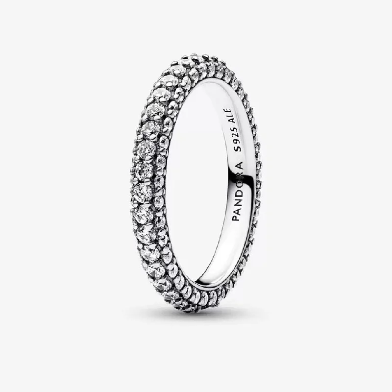 Ladies Cushion Cut Rings -PANDORA : Pandora Timeless Pavé Single-row Ring in Sterling Silver