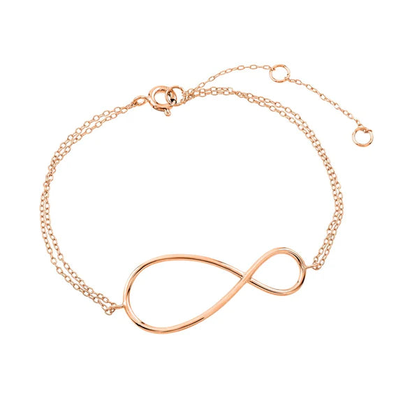 Ladies Memory Bracelets -Sterling Silver 925 Rose Gold Plated Exaggerated Infinity Sign Bracelet