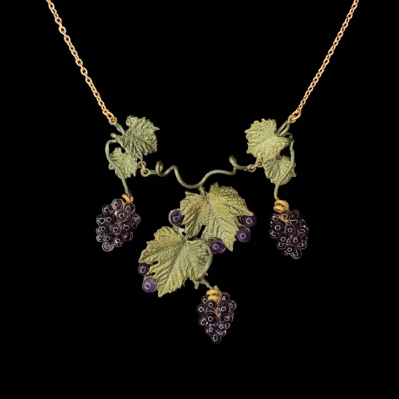 Ladies Necklaces with Blue Pectolite-Wild Grape Vine Necklace