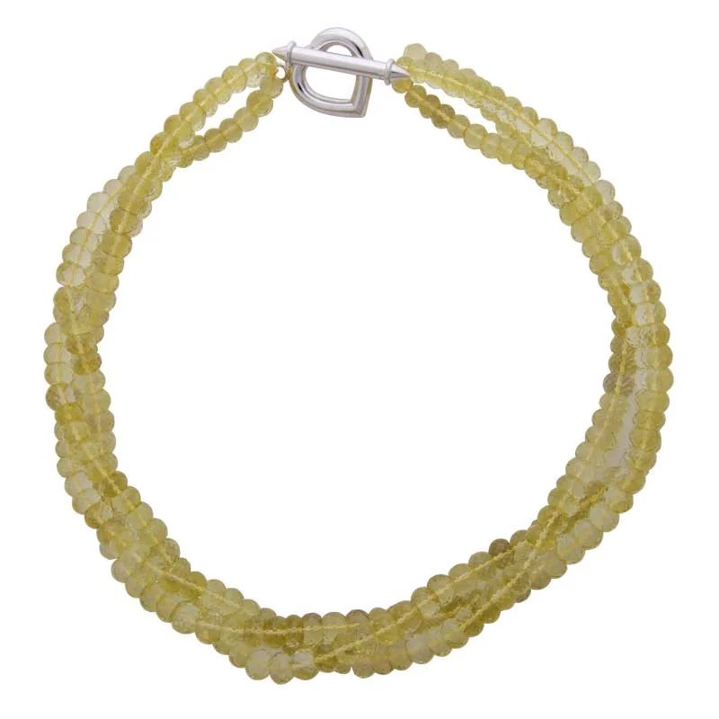 Ladies Necklaces for Office Shine-Toggle Necklace - Lemon Quartz  (23AS)