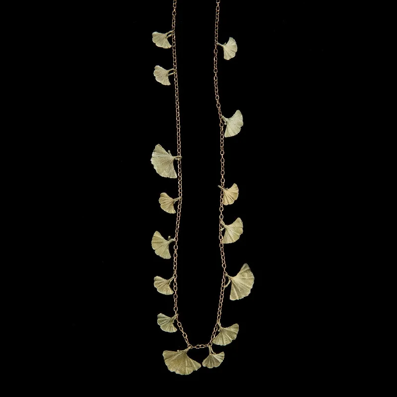 Ladies Necklaces with Moon Shine-Ginkgo Necklace - Long